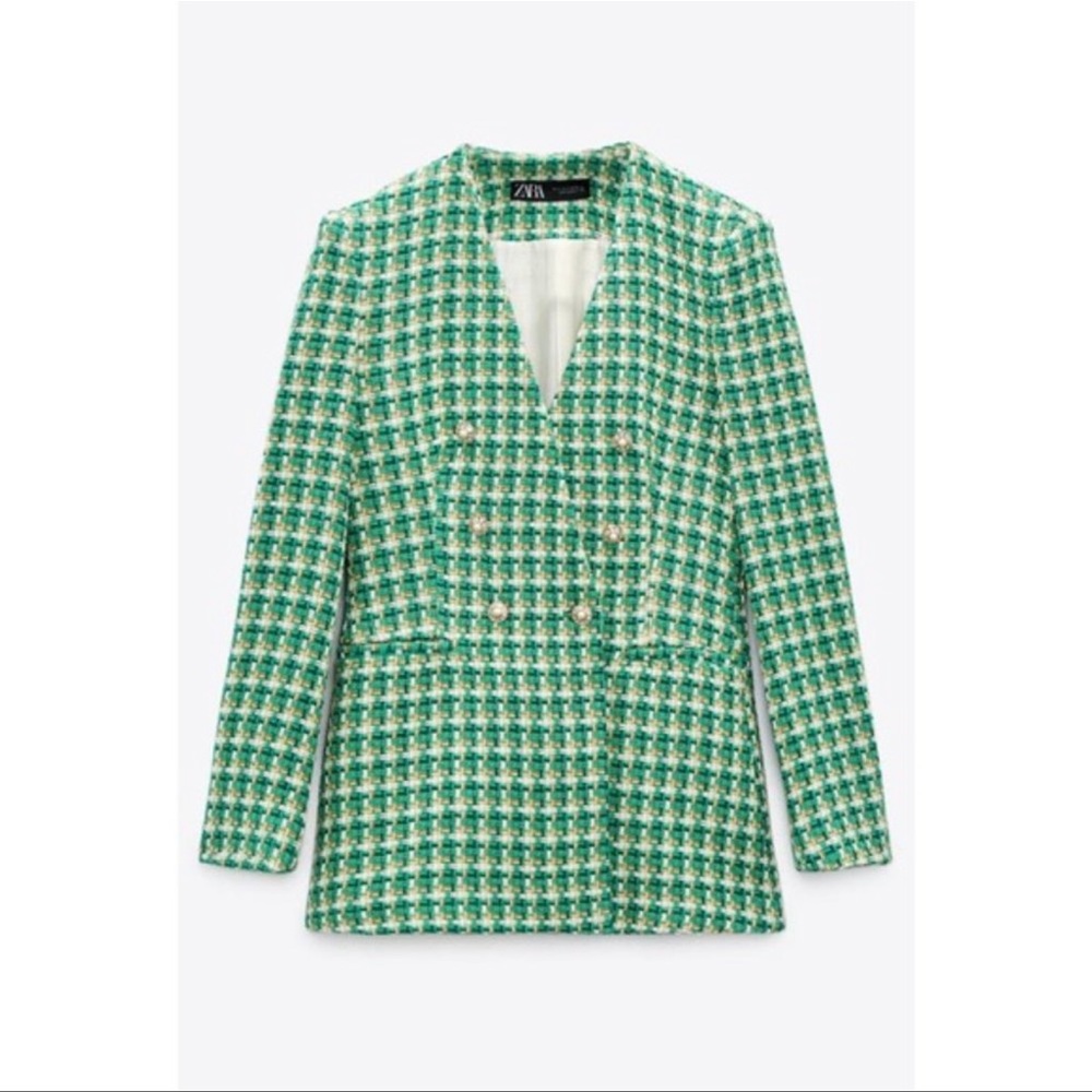ZARA Textured Double Breasted Blazer - Picture 12 of 16